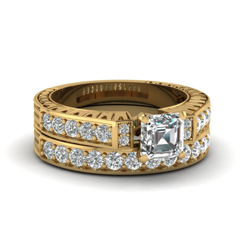 Buy Micro-Paved Square Zircon Couple Rings For Women online at Fashionner.