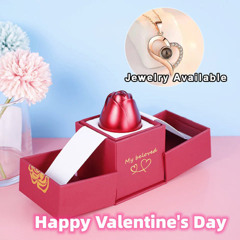 Hot Valentine's Day Gifts Metal Rose Jewelry Gift Box Necklace For Wedding Girlfriend Necklace Gifts - Fashionner