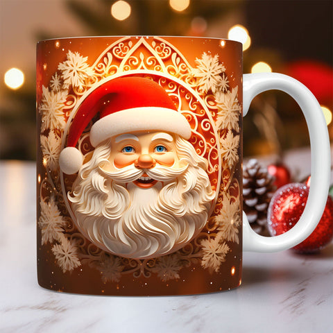 Tasse en céramique de Noël 3D créative, design spatial unique, bonhomme de neige, Père Noël, tasse à café, thé, lait, cadeaux de Noël pour enfants, adultes, gadgets de cuisine