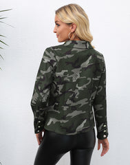 Ladies Fashion Print Lapel Small Blazer - Fashionner