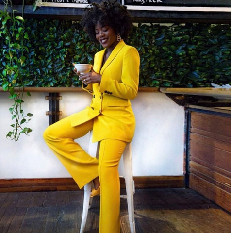 Blazer jaune pour femme