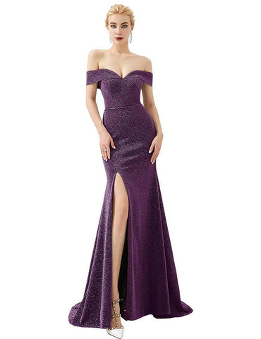 Robe de soirée sirène fendue pour femme