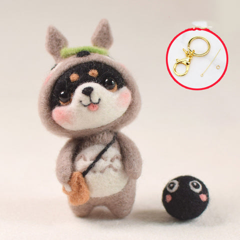 Laine Feutre Piqué Piqué Fait Main Diy Sac De Matériel De Chat Pendentif Clé