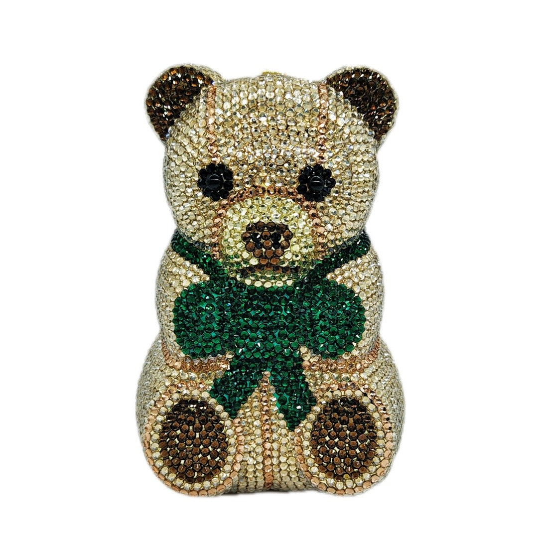Little Bear Diamond Dinner Bag Light Luxury Banquet Diamond Handbag Animal Party Handbag