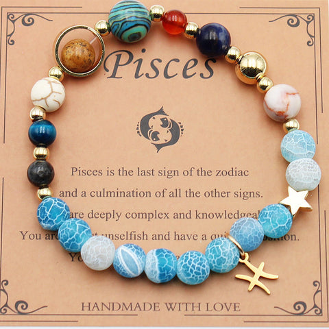 Bracelets Douze Constellations Pierres Naturelles Perles Huit Planètes