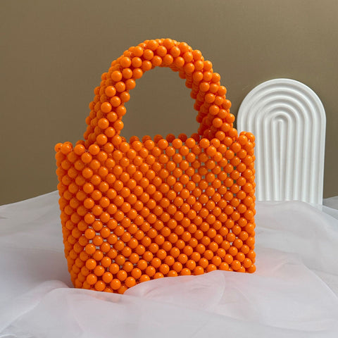 Sacs perles à la mode, sacs à main perles de couleur unie