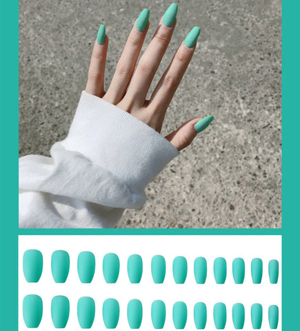 Frosted ballet fake nails - Fashionner