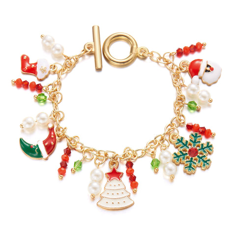 Bracelet de Noël personnalisé Arbre de Noël Père Noël Pendentif Bracelet Pour Femmes Bijoux