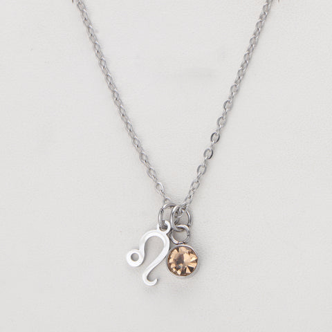 Buy Western Birthstone Necklace With 12 Zodiac Gemstone Pendants online at Fashionner.