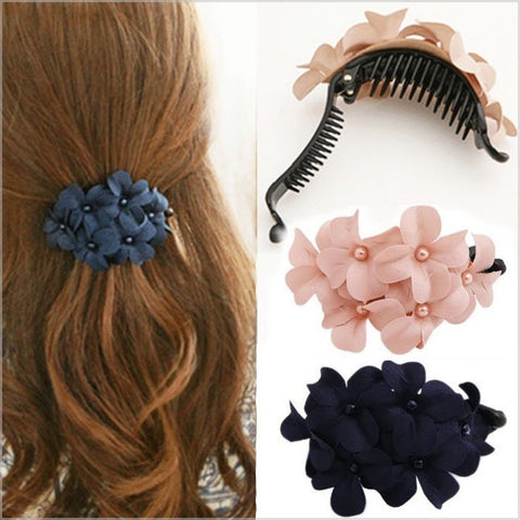Accessoires de cheveux en tissu faits main à six fleurs pour femmes
