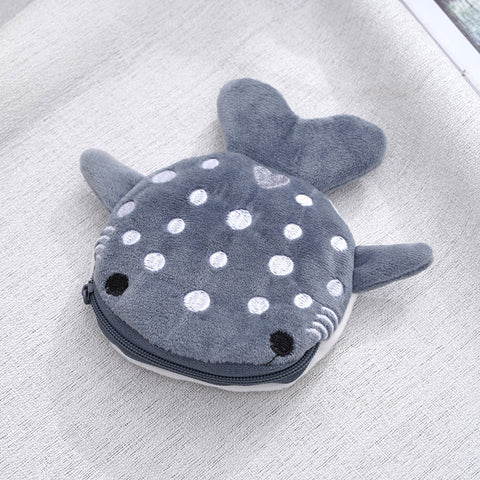 Porte-monnaie enfant en peluche requin mignon dessin animé pendentif