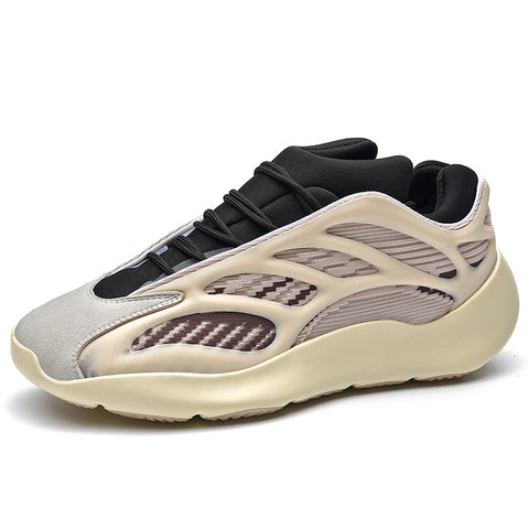 Men Shoes Causal Fashion Coconut Dad Shoes Male Non-slip Sneakers Lace-up Flats Breathable Running Sports Clunky Sneaker - Fashionner