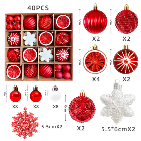 Décoration de Noël 6cm boule électrolytique boule en plastique boule peinte de forme spéciale cadeau de boule de Noël pendentif de sapin de Noël