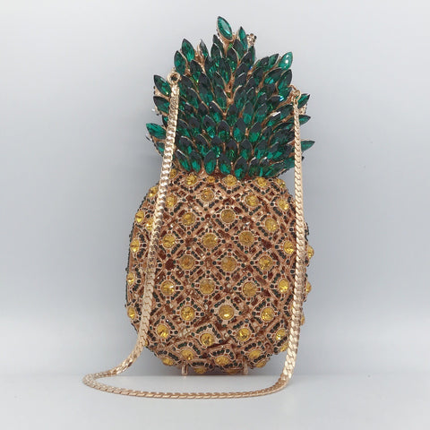 Pochette de Soirée Diamant Ananas Sac à Main Entièrement Diamanté pour Fête ou Banquet
