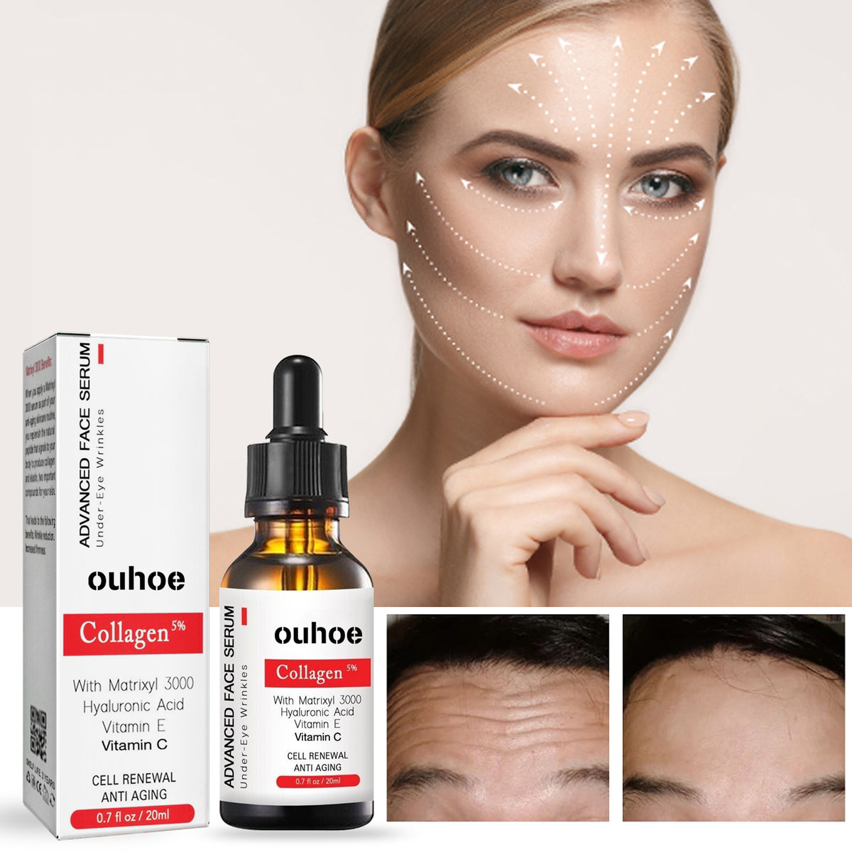 Buy Face Anti-Wrinkle Essence, Firming Skin Lightening Lines And Anti-Aging Collagen Moisturizing Essence online at Fashionner