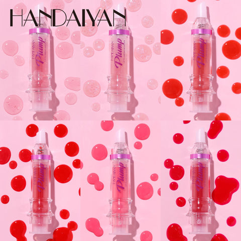 HANDAIYAN PLUMP & POUT Lip Plumping Booster Gloss, High Shine for Plumper Looking Lips,Extreme Shine Crystal Volume Lip Oil - Fashionner
