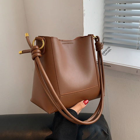 Sac à bandoulière simple grande capacité à la mode, sac seau texturé rétro, sac pour femme