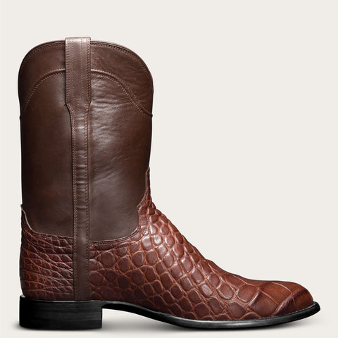 European and American Retro Men's Long Boots With Crocodile Pattern Western Denim Men's Shoes, Size 48 - Fashionner
