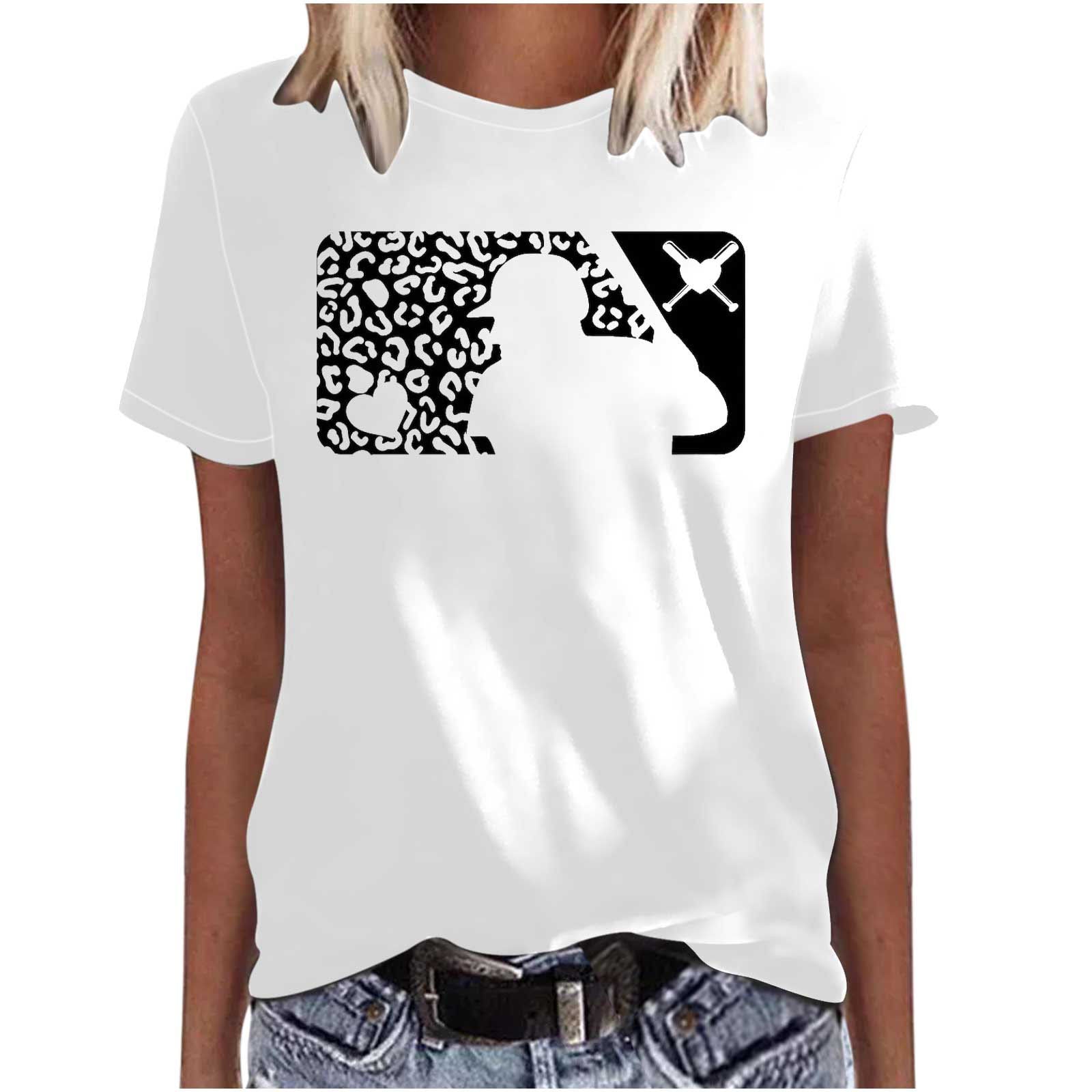 Mother's Day Baseball Women's Various Styles Loose-fitting Pullover Round-neck Short-sleeved T-shirt - Fashionner