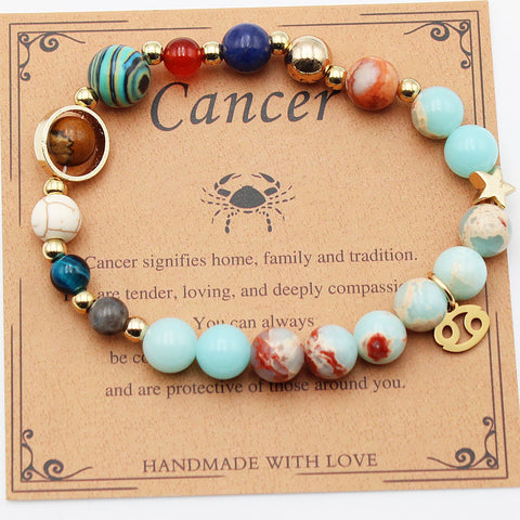 Bracelets Douze Constellations Pierres Naturelles Perles Huit Planètes