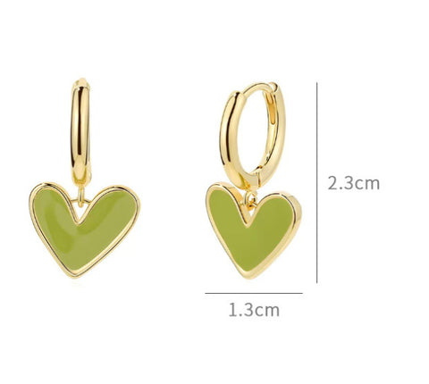 Boucles d'oreilles Cœur d'amour Pêche douce Clip d'oreille Cœur
