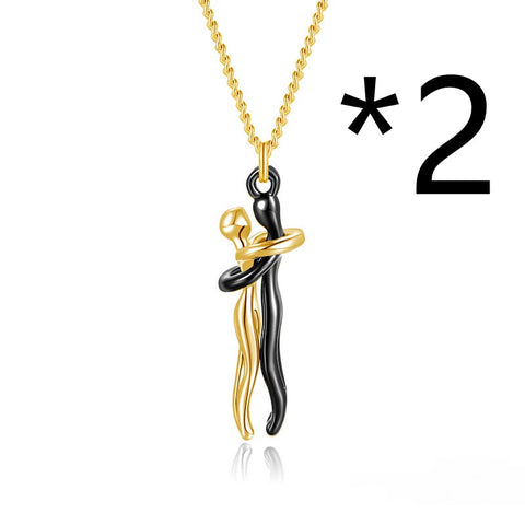 Collier Hot Sale Câlin Affectueux Collier Couple Anniversaire Saint-Valentin Cadeau Mode Punk Style Urbain Pendentif Collier