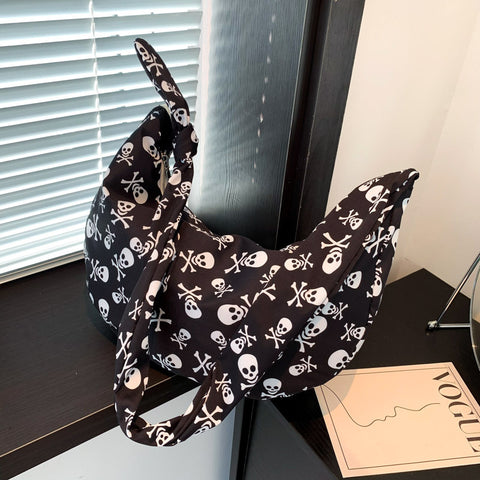 Women's Fashionable Simple Niche Printed Underarm Shoulder Messenger Bag - Fashionner