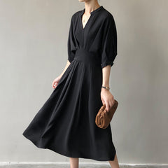 V-neck Dresses Women Temperament Waist - Fashionner