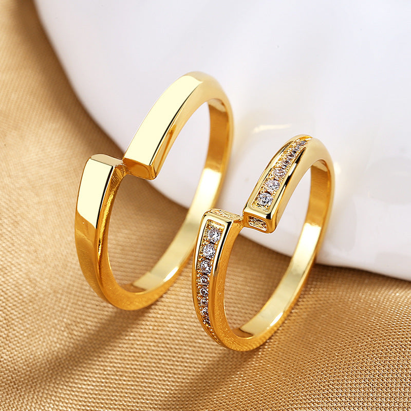 Fashion Creative Plain Ring Couple