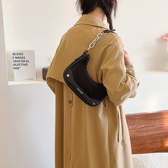 Women's Frosted Vintage Autumn And Winter Textured Shoulder Messenger Bag