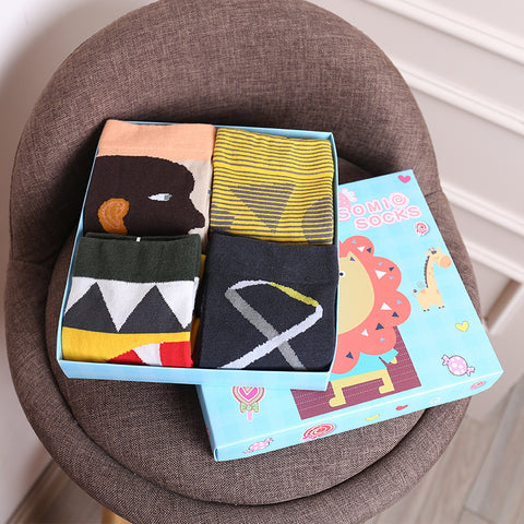 Cute Cartoon Three-dimensional Pure Cotton Mid Tube Christmas Couple Socks - Fashionner