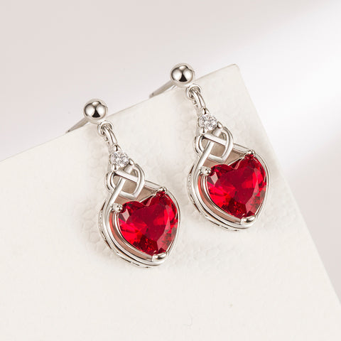 Heart-shaped Ruby Jewelry Suit - Fashionner