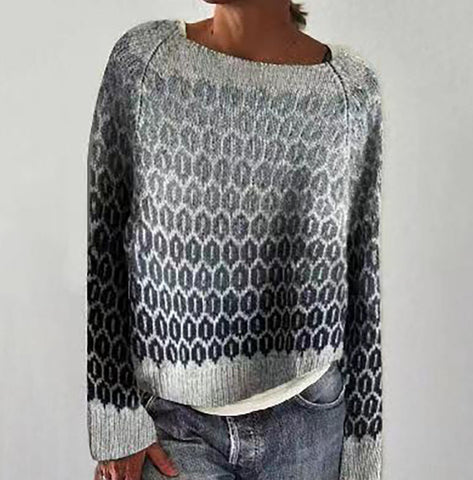 Pull-over ample et décontracté pour femme, col rond, multicolore, à la mode, tricoté, vêtement d'extérieur pour femme