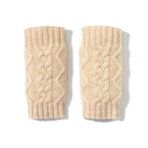 Gants sans doigts torsadés en cachemire pour femme, nouvelle collection automne et hiver