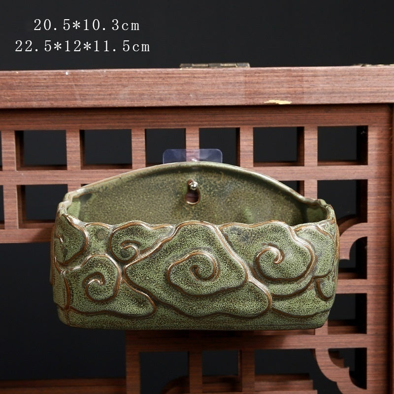 Hanging Ceramic Half Wall Decoration Flower Pot Creative Hydroponics Green Radish