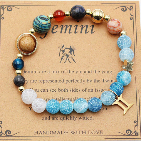 Bracelets Douze Constellations Pierres Naturelles Perles Huit Planètes
