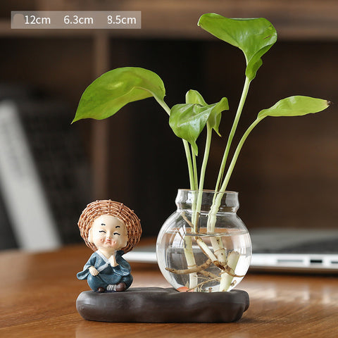 Radis Vert Hydroponique Pots de Plantes et Ustensiles Décorations de Bureau Transparentes Ameublement