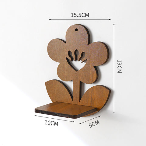 Étagère murale de décoration rétro en bois massif pour plantes hydroponiques