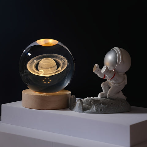 Creative 3D Inner Carving Luminous Crystal Ball Colorful Gradient Small Night Lamp Home Decorations Gifts Selection