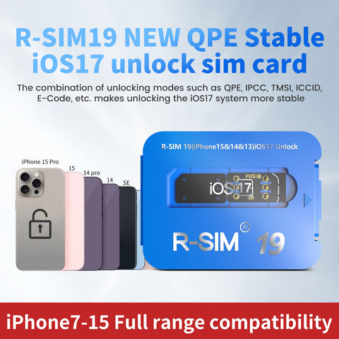 NOUVELLE Carte SIM de Déverrouillage QPE Stable IOS17 CLUB RSIM 19