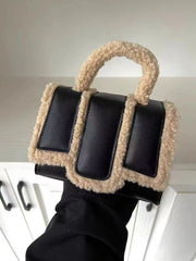 Lamb Wool Portable And Fashion Crossbody Bag - Fashionner