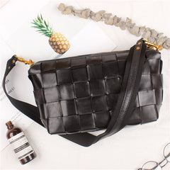 Vintage Handwoven Shoulder Bag With Vegetable Tanned Top Layer Cowhide - Fashionner