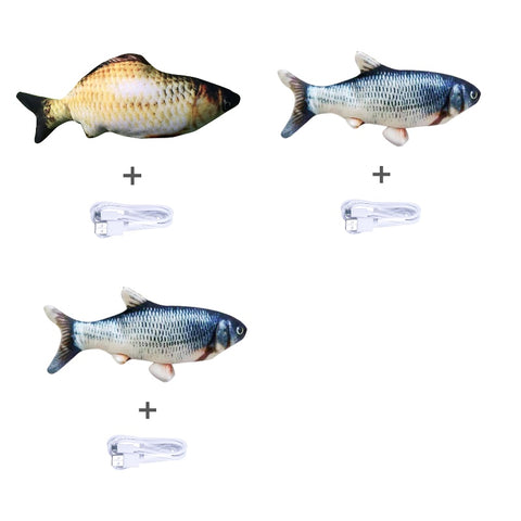 Version sans herbe à chat - Jouet électrique de simulation de poisson sauteur