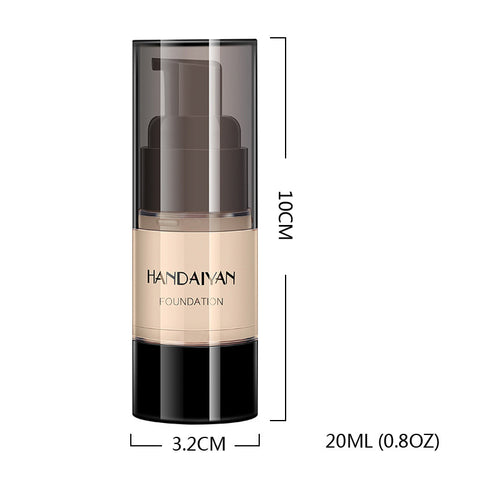 HANDAIYAN Fond de teint couvrant intégral hydratant et waterproof Fond de teint liquide pour le visage Base de maquillage pour peaux foncées