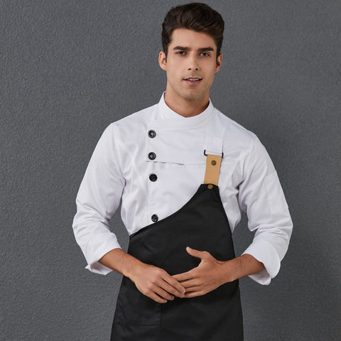 Men's Autumn Hotel Chef Breathable Catering Long Sleeve Tooling Uniform
