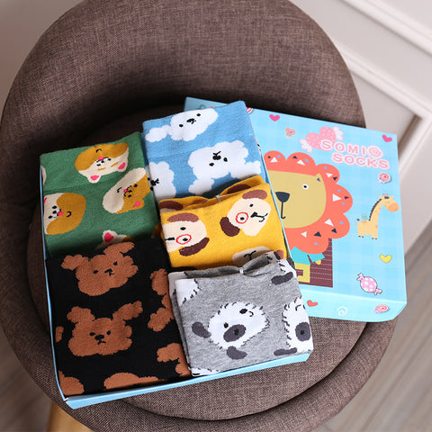 Cute Cartoon Three-dimensional Pure Cotton Mid Tube Christmas Couple Socks - Fashionner