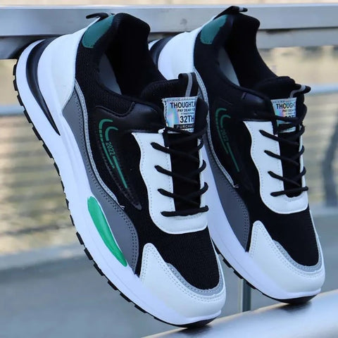 New Large Men's Shoes Sports Casual Shoes Mesh Breathable Shoes Black Men's Shoes - Fashionner