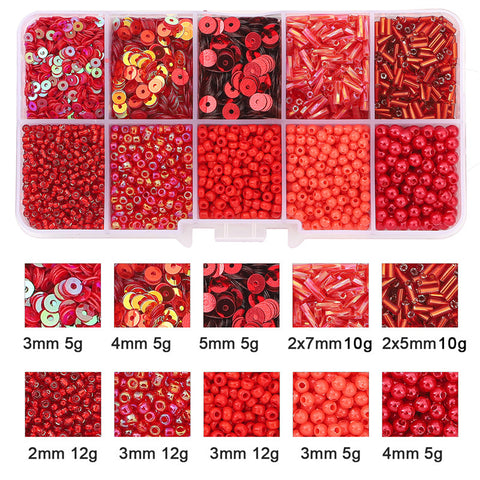 Perles de verre faites à la main avec paillettes de la même couleur