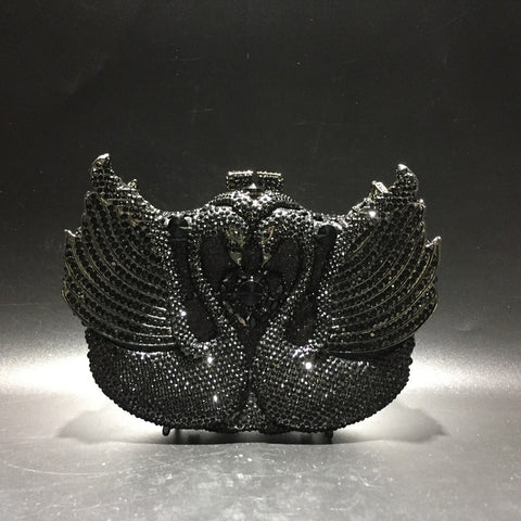 Sac de soirée serti de diamants cygne, robe de banquet, sac entièrement serti de diamants