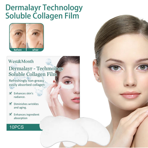 Film de Collagène Soluble Dermalayr-Technology, Patch Anti-rides Hydratant Raffermissant Blanchissant